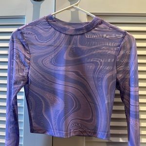 Collusion long sleeve mesh top